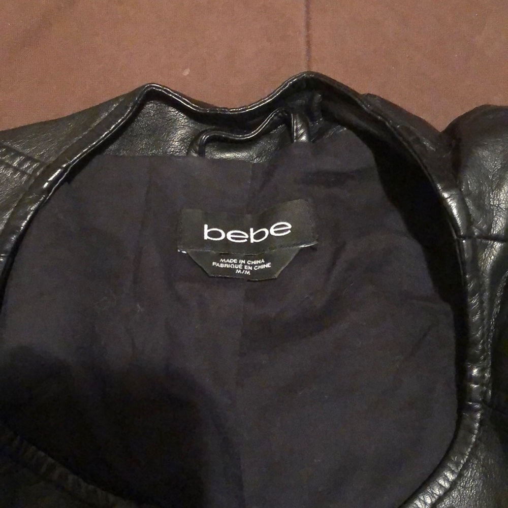 BEBE Soft leather short black jacket